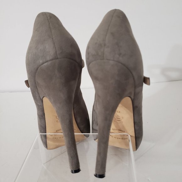 Via Spiga Suede Stilettos Open Toe Shoes Size 7 - Picture 6 of 8